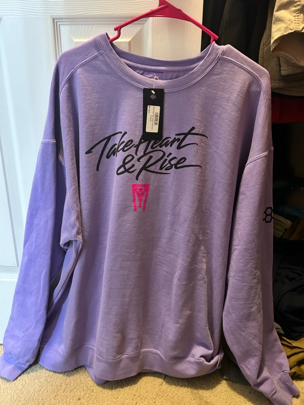 Take Heart & Rise Lavender Crewneck Sweatshirt 2XL